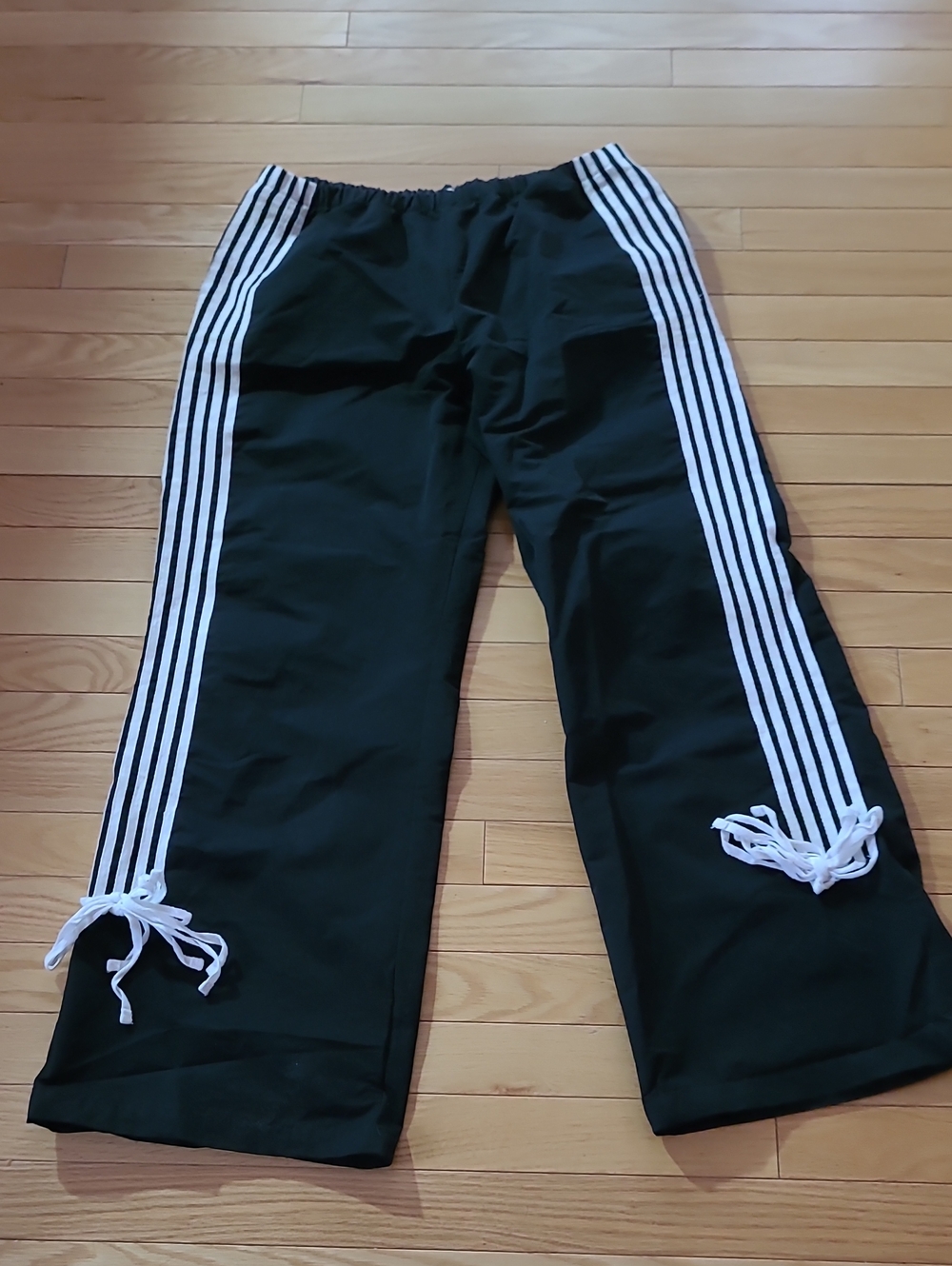 Women's Black Track Joggers with White Side Stripes